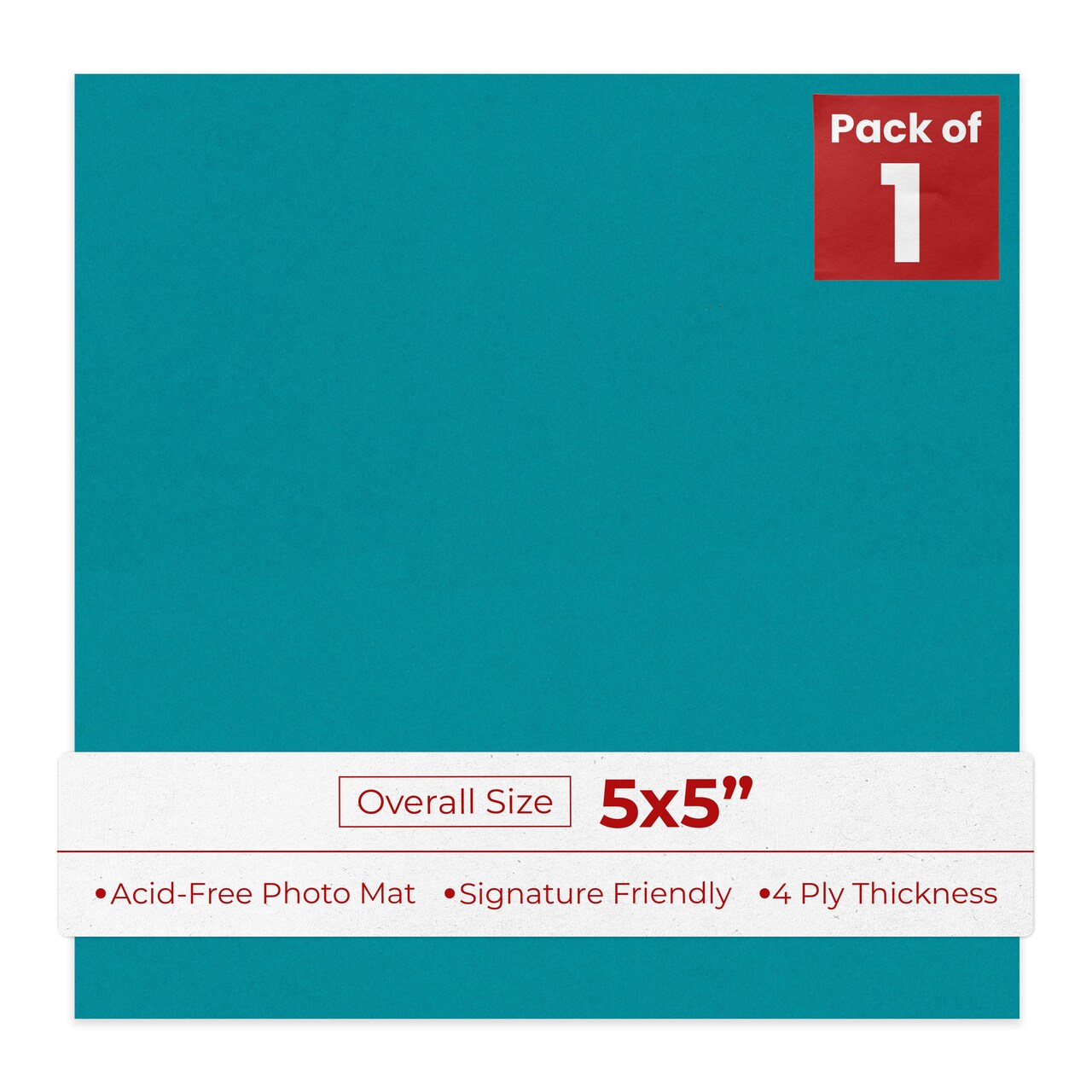 Reef Blue 5x5 Inch Uncut Mat Board - Blank Sheets, No Opening